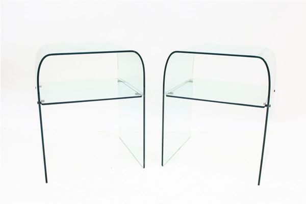 Coppia di comodini, sec. XX,