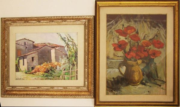 Scuola Italiana, sec. XX  - Asta GIOIELLI, ARGENTI, DIPINTI, ARREDI E OGGETTI D'ARTE - Poggio Bracciolini Casa d'Aste