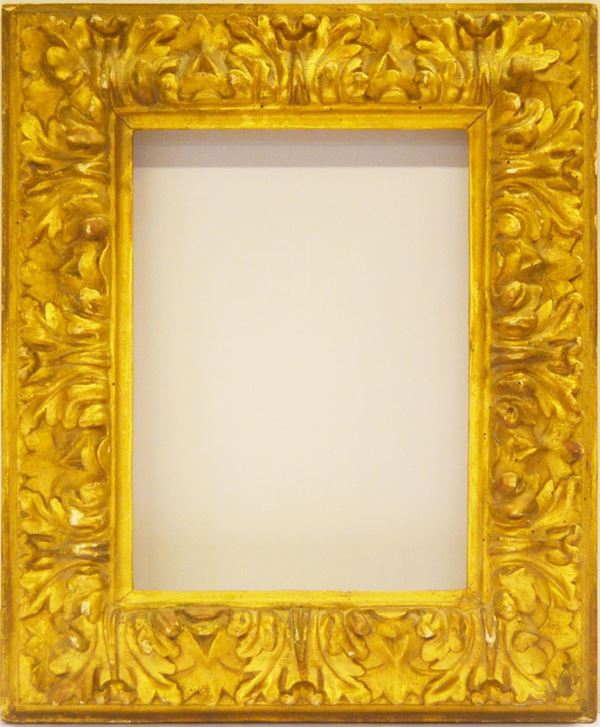 Cornice, sec. XVIII, in legno dorato e