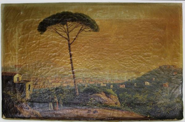 Scuola napoletana, sec. XIX  - Asta GIOIELLI, ARGENTI, DIPINTI, ARREDI E OGGETTI D'ARTE - Poggio Bracciolini Casa d'Aste