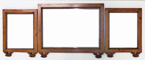 Tre specchiere, inizi sec. XX,  - Asta GIOIELLI, ARGENTI, DIPINTI, ARREDI E OGGETTI D'ARTE - Poggio Bracciolini Casa d'Aste