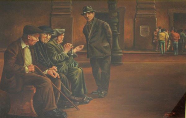Scuola italiana, sec. XX  - Asta GIOIELLI, ARGENTI, DIPINTI, ARREDI E OGGETTI D'ARTE - Poggio Bracciolini Casa d'Aste