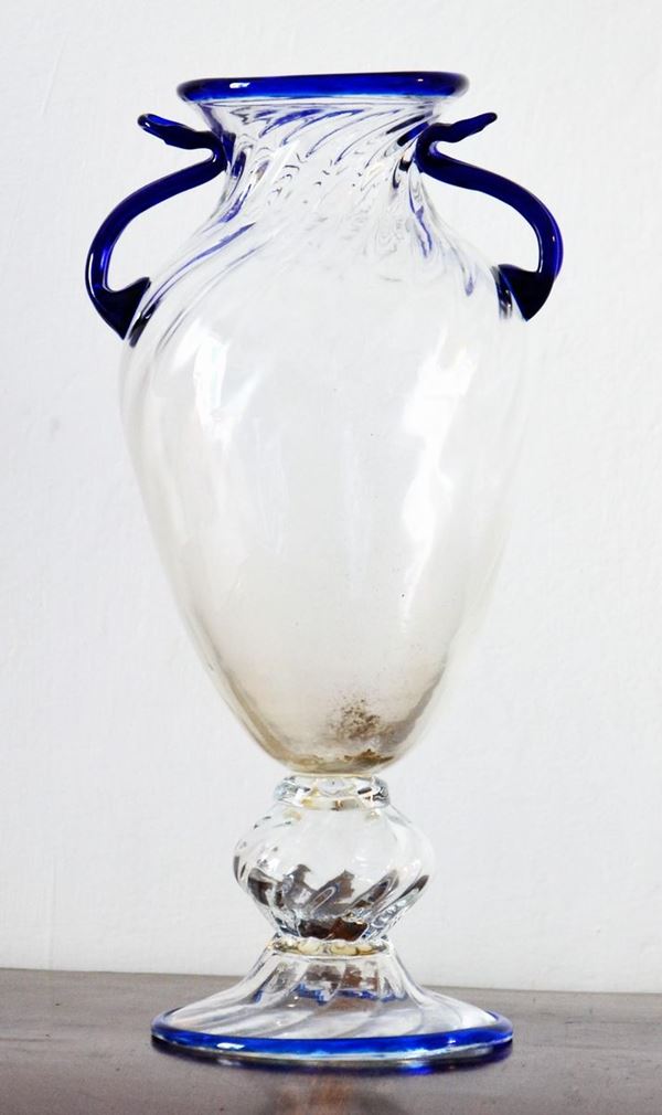 Vaso, inizi sec. XX, in vetro di Murano, con