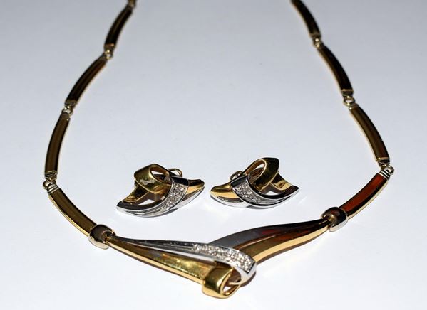 DEMI-PARURE , IN ORO GIALLO ,ORO BIANCO , ARGENTO