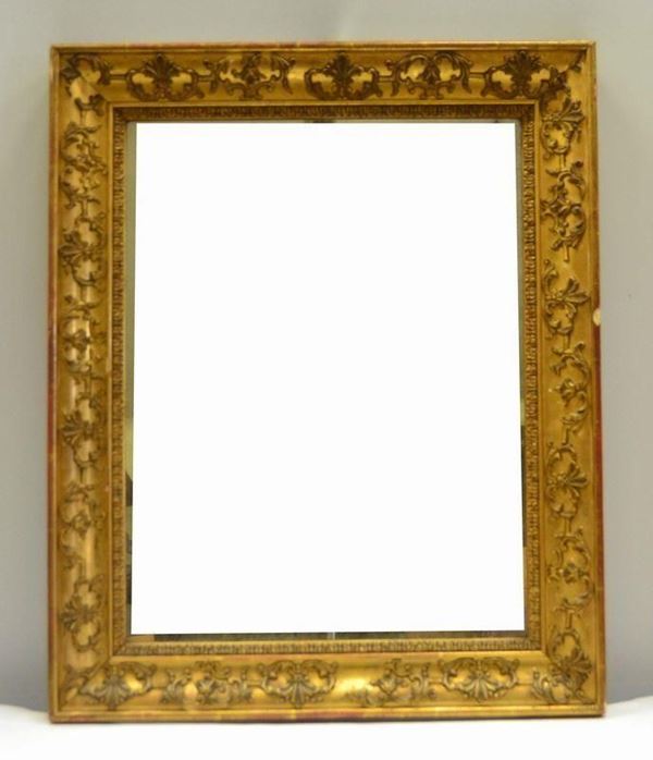 Specchiera, Francia, sec. XX, entro cornice in  - Asta GIOIELLI, ARREDI D'ANTIQUARIATO, E DIPINTI DAL XVI AL XX SECOLO - Poggio Bracciolini Casa d'Aste