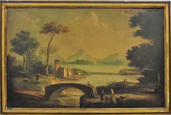 Scuola italiana, in stile 700  - Asta GIOIELLI, ARREDI D'ANTIQUARIATO, E DIPINTI DAL XVI AL XX SECOLO - Poggio Bracciolini Casa d'Aste