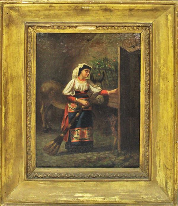 Scuola italiana, sec. XIX  - Asta GIOIELLI, ARREDI D'ANTIQUARIATO, E DIPINTI DAL XVI AL XX SECOLO - Poggio Bracciolini Casa d'Aste