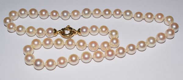 COLLANA IN ORO GIALLO E PERLE