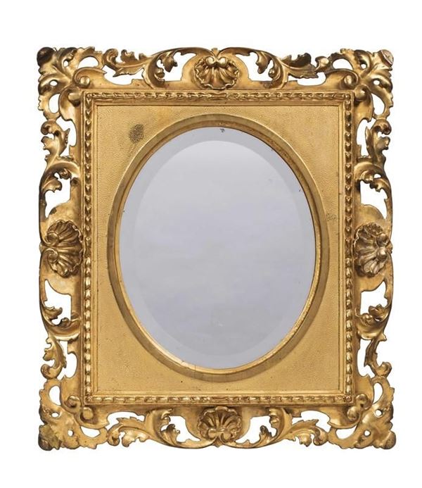 Cornice montata a specchio, Emila, secolo XIX                            - Asta GIOIELLI, ARGENTI, DIPINTI E OGGETTI D'ARTE ANTICA E CONTEMPORANEA - Poggio Bracciolini Casa d'Aste