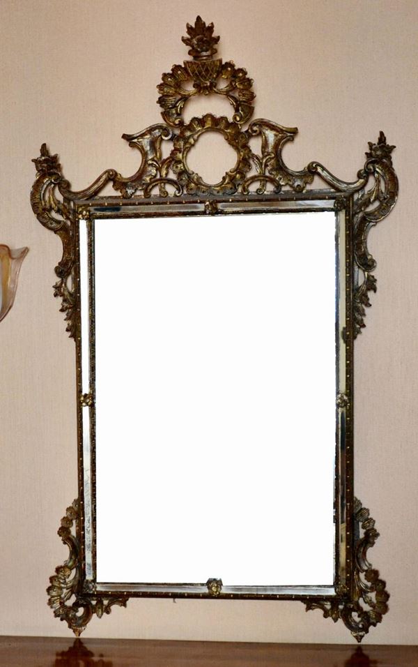Specchiera, in stile 700, entro cornice