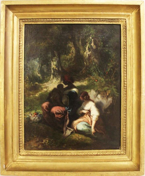 Scuola francese, sec XIX  - Asta GIOIELLI, ARGENTI, DIPINTI E OGGETTI D'ARTE ANTICA E CONTEMPORANEA - Poggio Bracciolini Casa d'Aste