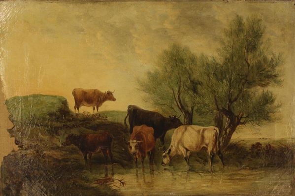 Scuola inglese, sec. XIX  - Asta GIOIELLI, ARGENTI, DIPINTI E OGGETTI D'ARTE ANTICA E CONTEMPORANEA - Poggio Bracciolini Casa d'Aste