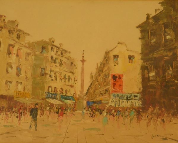 Scuola francese, sec. XX  - Asta GIOIELLI, ARGENTI, DIPINTI E OGGETTI D'ARTE ANTICA E CONTEMPORANEA - Poggio Bracciolini Casa d'Aste