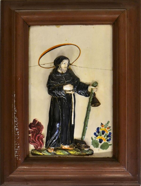 Scultura, sec. XIX, in maiolica policroma,&nbsp;&nbsp;&nbsp;&nbsp;&nbsp;&nbsp;&nbsp;&nbsp;&nbsp;&nbsp;&nbsp;&nbsp;&nbsp;&nbsp;&nbsp;&nbsp;&nbsp;&nbsp;&nbsp;&nbsp;&nbsp;&nbsp;&nbsp;&nbsp;&nbsp;&nbsp;&nbsp;&nbsp;&nbsp;&nbsp;&nbsp;&nbsp;