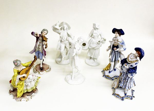 Sette piccole sculture, sec. XX, manifatture Ginori&nbsp;&nbsp;&nbsp;&nbsp;&nbsp;&nbsp;&nbsp;&nbsp;&nbsp;&nbsp;&nbsp;&nbsp;&nbsp;&nbsp;&nbsp;&nbsp;&nbsp;&nbsp;&nbsp;&nbsp;&nbsp;&nbsp;&nbsp;  - Asta ASTA A TEMPO - ANTIQUARIATO E COLLEZIONISMO - Poggio Bracciolini Casa d'Aste