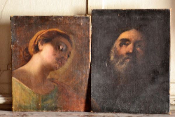 Scuola italiana, sec. XVIII, VOLTI, due dipinti ad&nbsp;&nbsp;&nbsp;&nbsp;&nbsp;&nbsp;&nbsp;&nbsp;&nbsp;&nbsp;&nbsp;&nbsp;&nbsp;&nbsp;&nbsp;&nbsp;&nbsp;&nbsp;&nbsp;&nbsp;&nbsp;&nbsp;&nbsp;&nbsp;