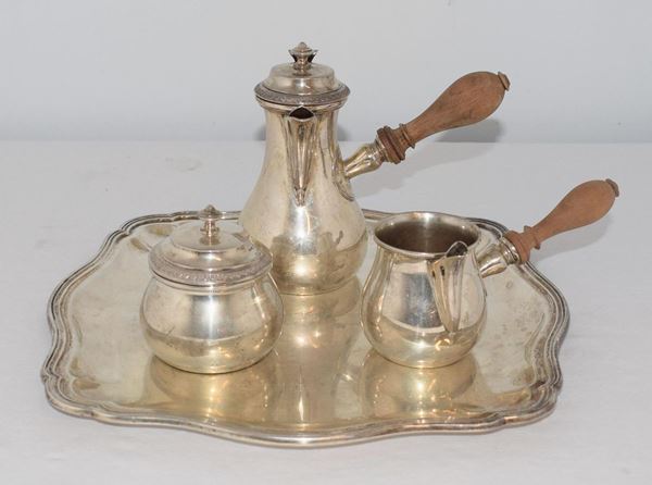 SERVITO DA CAFFE' , SEC. XX, FIRENZE ,  - Asta GIOIELLI, ARGENTI, ARREDI, OGGETTI D'ARTE E DIPINTI - Poggio Bracciolini Casa d'Aste