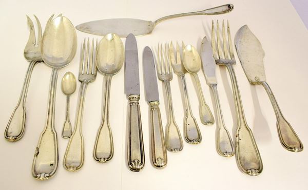 SERVITO DI POSATE, SEC. XX ARGENTIERE BUCCELLATI
