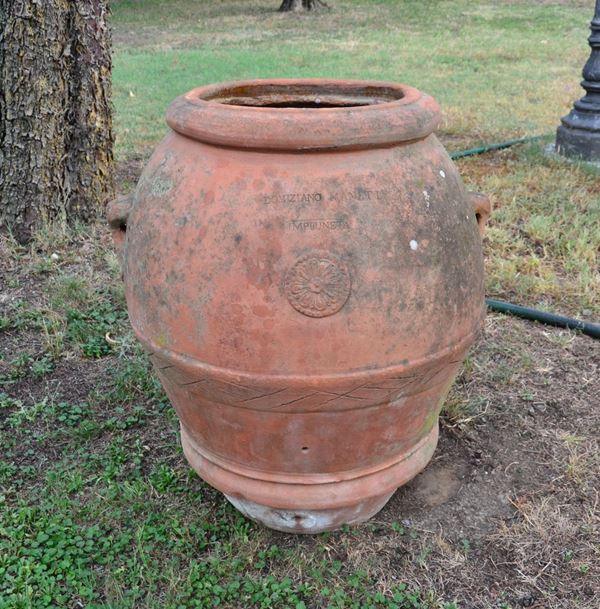 Orcio sec. XX, in terracotta, manifattura Manetti Impruneta, cm 85
