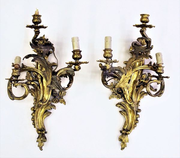 Coppia di appliques, Francia, seconda metà sec. XIX              