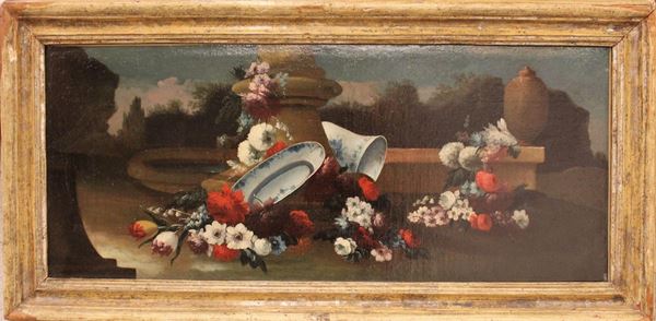 Scuola Npaoletana, sec. XVIII  - Asta GIOIELLI, ARGENTI, ARREDI, OGGETTI D'ARTE E DIPINTI - Poggio Bracciolini Casa d'Aste