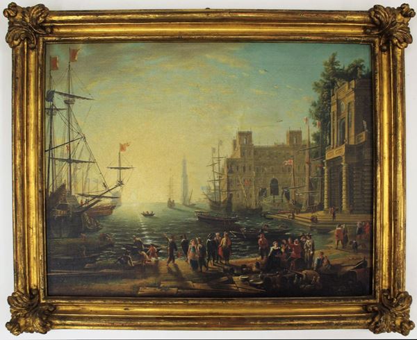 Scuola olandese, sec. XIX  - Asta GIOIELLI, ARGENTI, ARREDI, OGGETTI D'ARTE E DIPINTI - Poggio Bracciolini Casa d'Aste