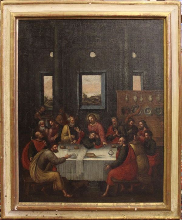 Scuola italiana, sec. XVII, 'Ultima cena',                        