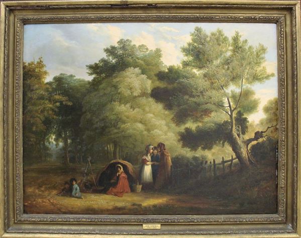 Scuola Inglese, sec. XIX  - Asta GIOIELLI, ARGENTI, ARREDI, OGGETTI D'ARTE E DIPINTI - Poggio Bracciolini Casa d'Aste