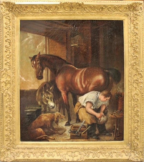 Scuola inglese, sec. XIX  - Asta GIOIELLI, ARGENTI, ARREDI, OGGETTI D'ARTE E DIPINTI - Poggio Bracciolini Casa d'Aste