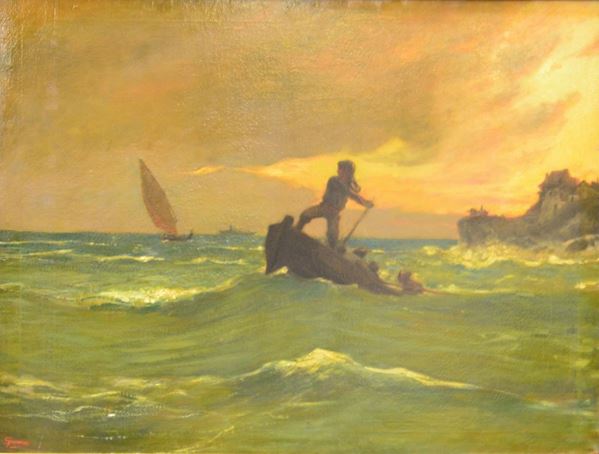 Scuola italiana, sec. XX  - Asta GIOIELLI, ARGENTI, ARREDI, OGGETTI D'ARTE E DIPINTI - Poggio Bracciolini Casa d'Aste