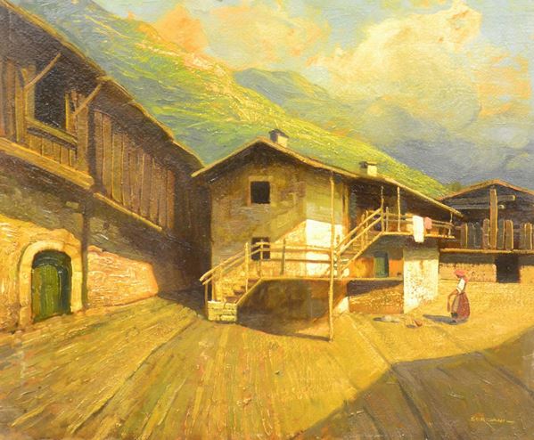 Scuola italiana, sec. XX  - Asta GIOIELLI, ARGENTI, ARREDI, OGGETTI D'ARTE E DIPINTI - Poggio Bracciolini Casa d'Aste
