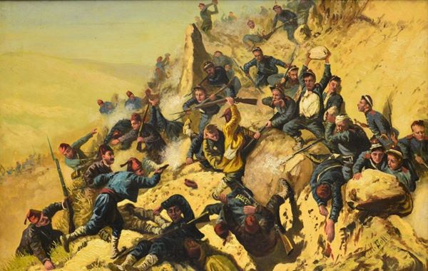 Scuola del sec. XX  - Asta GIOIELLI, ARGENTI, ARREDI, OGGETTI D'ARTE E DIPINTI - Poggio Bracciolini Casa d'Aste