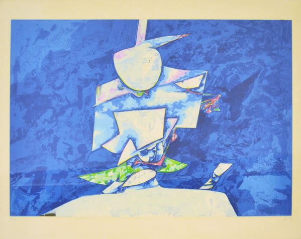 Gianni Dova  - Asta GIOIELLI, ARGENTI, ARREDI, OGGETTI D'ARTE E DIPINTI - Poggio Bracciolini Casa d'Aste