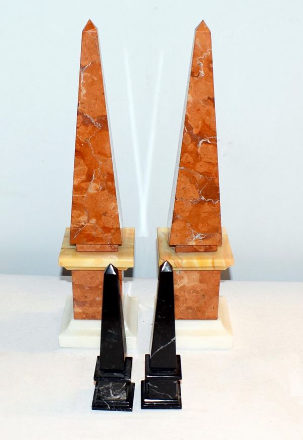 Due obelischi , sec. XX                                                     - Asta ASTA A TEMPO- GIOIELLI, ARREDI D'ANTIQUARIATO, DIPINTI E SCULTURE - Poggio Bracciolini Casa d'Aste