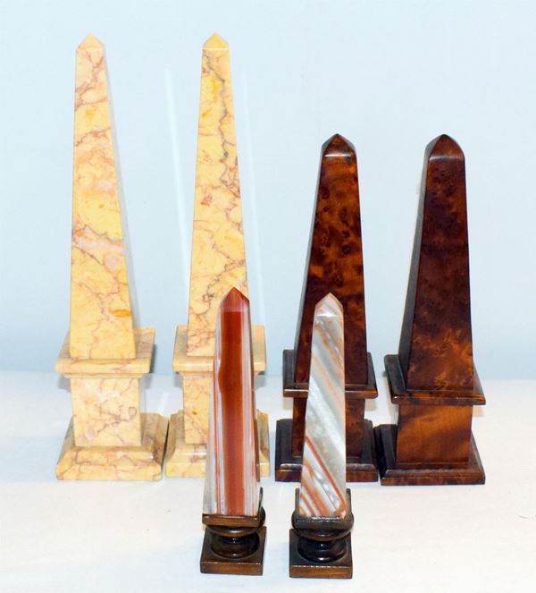 Sei obelischi , sec. XX                                                     - Asta ASTA A TEMPO- GIOIELLI, ARREDI D'ANTIQUARIATO, DIPINTI E SCULTURE - Poggio Bracciolini Casa d'Aste