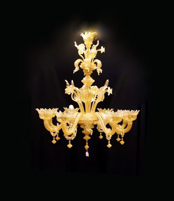 Lumiera, Murano, sec. XX, manifattura Archimede Seguso, in vetro ad&nbsp;&nbsp;&nbsp;&nbsp;&nbsp;&nbsp;&nbsp;
