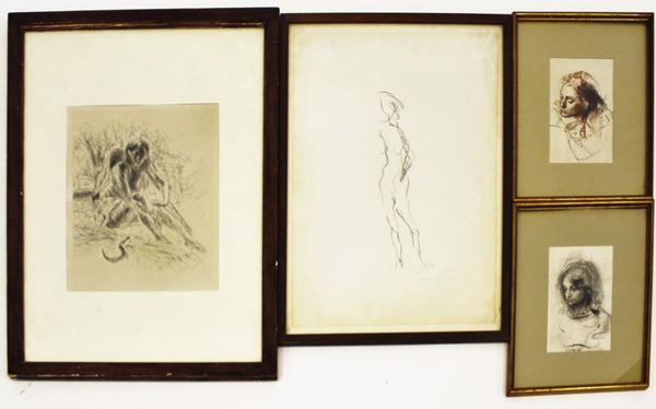 Due acquaforti e due riproduzioni fotografiche, ingombro massimo cm 47x62&nbsp;&nbsp;