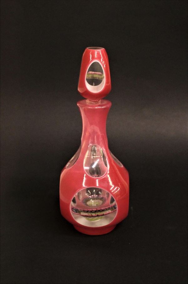 Piccola bottiglia, Francia, fine sec. XIX, in vetro molato trasparente,&nbsp;&nbsp;&nbsp;