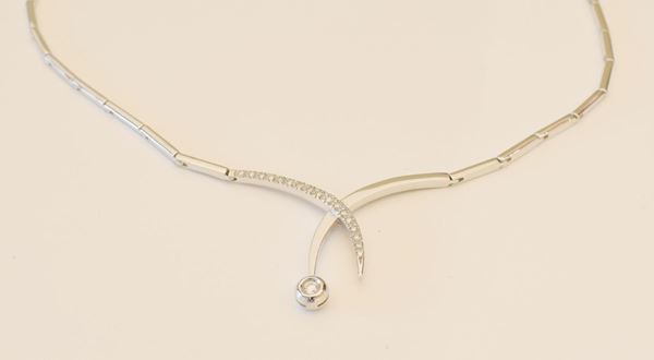 COLLANA PUNTO LUCE IN ORO BIANCO E DIAMANTI