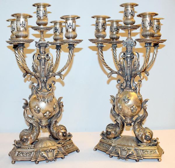 COPPIA DI CANDELABRI, BRANDIMARTE , FIRENZE&nbsp; SEC. XX