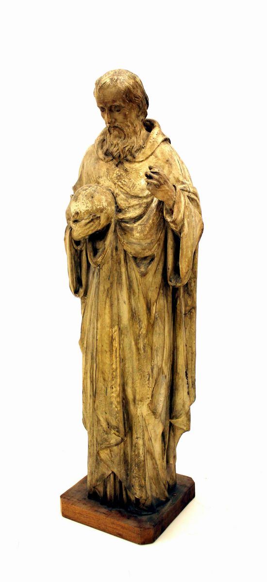 Scultura, sec. XIX, in gesso, raffigurante Santo, cm 96