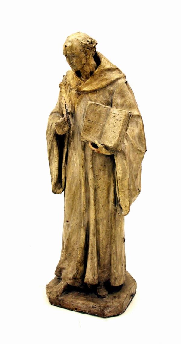 Scultura, sec. XIX, in gesso, raffigurante Santo, cm 95