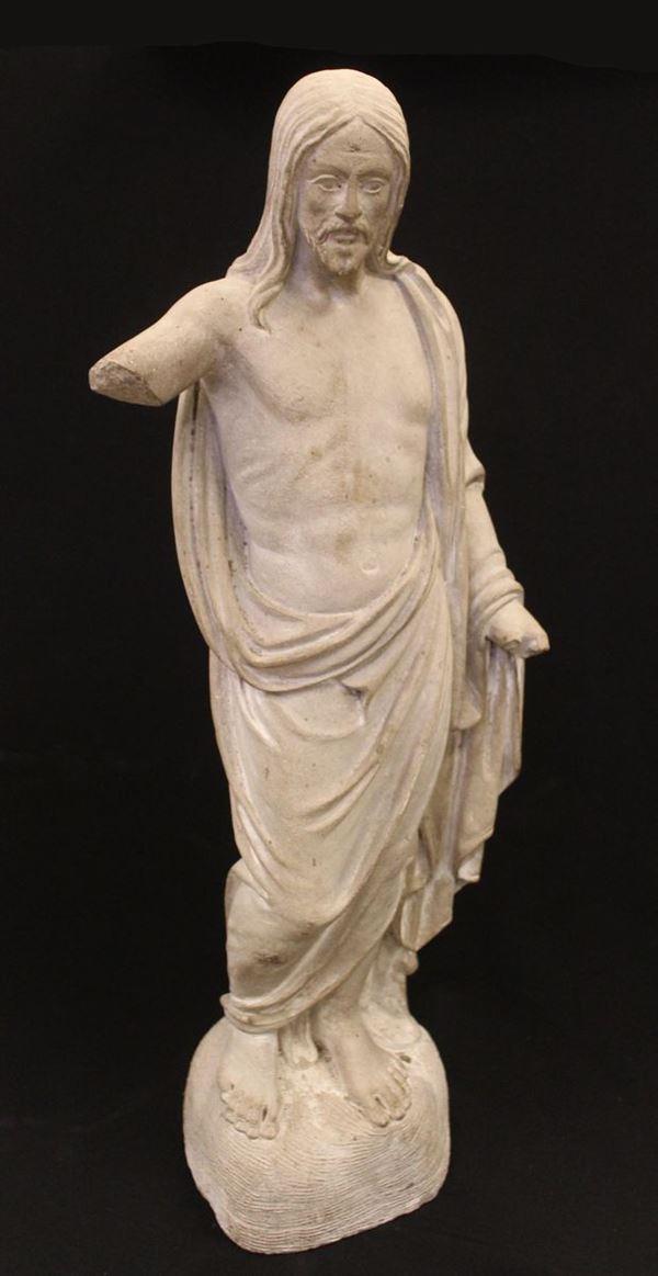 Scultura, sec. XVIII, in pietra, raffigurante Cristo, alt. cm 77