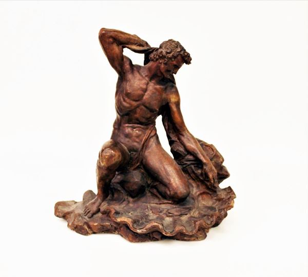 Scultura, Toscana, sec. XIX, in terracotta patinata, modellata a figura di