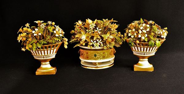 Tre vasetti, sec. XX, design Jane Hutcheson per Gorham Company,