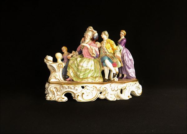 Gruppo, sec. XX, in ceramica Ginori, raffigurante