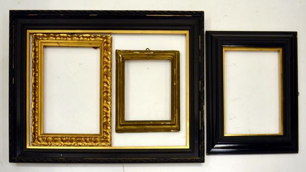 Quattro cornici, sec. XX, in legno,