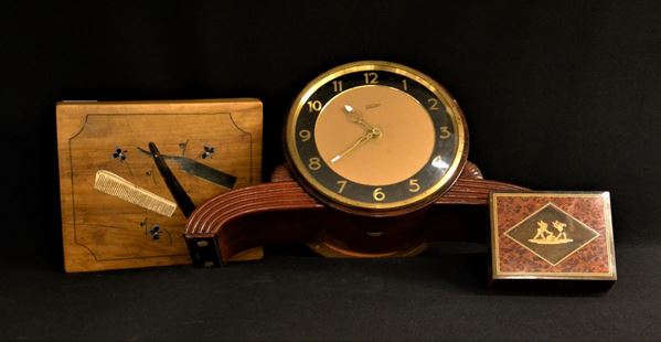 Orologio da tavolo Televox, anni 60, cassa in mogano,