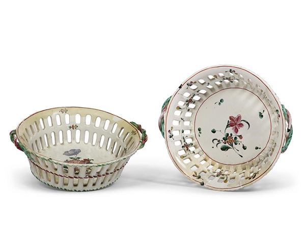 Coppia di cestini, Venezia, manifattura  - Asta ANTIQUARIATO, COLLEZIONISMO E GIOIELLI - Poggio Bracciolini Casa d'Aste