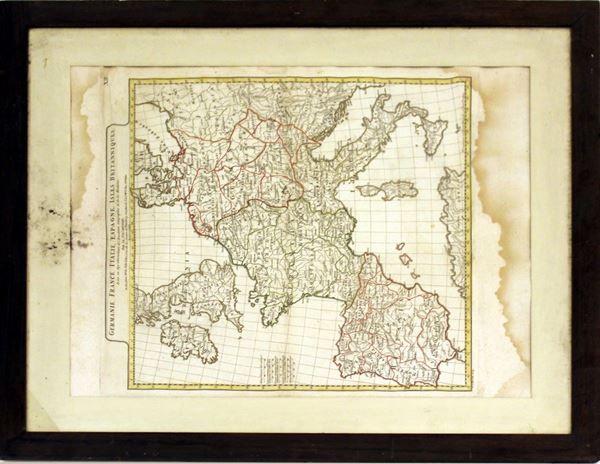 Acquaforte, sec. XVIII, raffigurante l&#8217; Europa, ingombro cm 83x70